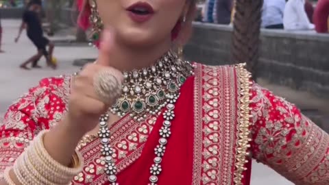 Indian girl in wedding saree looking so beautiful