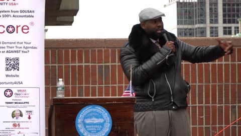 Mass Congressional Candidate, Donnie Palmer at GOUSA'S Unite for Freedom Rally Boston