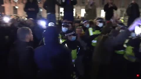 Chaotic scenes at Downing Street as anti-COVID restriction rally