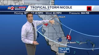 Tracking Tropical Storm Nicole 8 pm