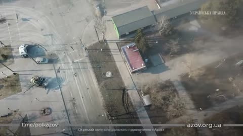 Ukrainian troops with ATGM destroyed tank of Russian invaders during battle of Mariupol, March 2022