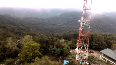 at the top of Menara Kayangan, Lahad Datu, Sabah, North Borneo.