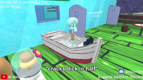 [AI Spongebob] Squidward breaks his wiener and has a stroke