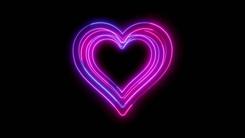 708. Neon Heart Tunnel💜Purple Heart Background Heart