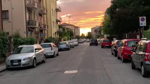 Riding a bike during sunset