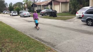 Mom Faceplants While Trying to Ride Razer Scooter