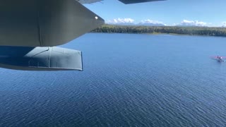 Grumman Goose Amphibious Aircraft Beautiful Water Landing at Red Shirt Lake, Alaska with Radio Comms