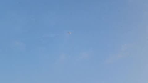 Iron Dome seen intercepting a rocket over the Sderot area a short while ago.