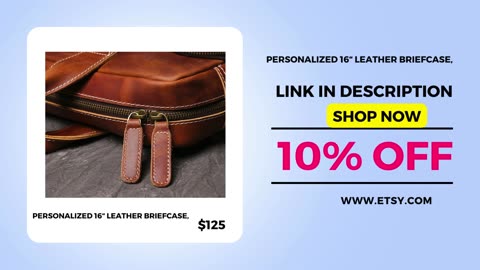 Elevate Your Workday: Shop Now for a Personalized 16" Leather Briefcase from Etsy