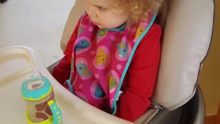 2-year Old Verbally Expresses A Range Of Emotions In Her High Chair