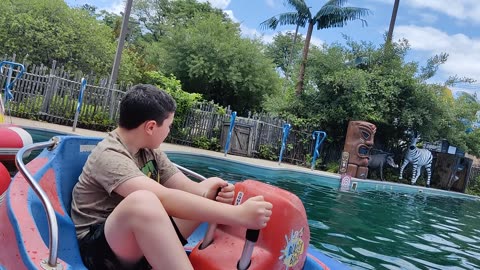 Bumper boats at Bayville Adventure Park VID_20230618_131452