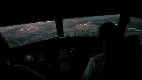 Amazing view landing at dawn at Paris