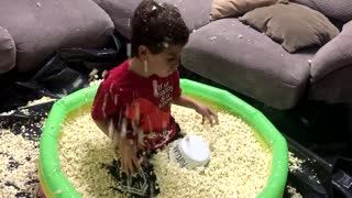Pool of Popcorn Birthday Surprise