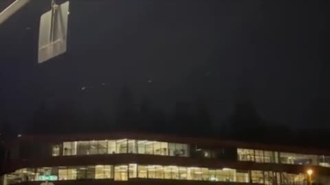 Rocket Creates Shiny Shower in Night Sky