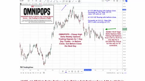 OMNIPOPS Cheap Options Day Trading Signals - CAT Home Run Example-