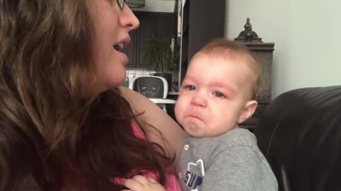 Baby Gets Emotional When Mom Sing Songs!
