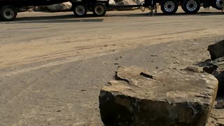 Unloading the skid steer