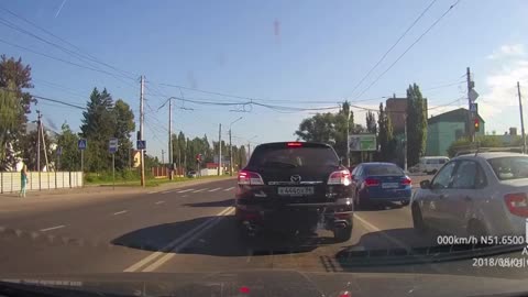 Rogue wheel nearly causes accident