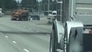 Truck Driver Goes from Guardrail to Guardrail