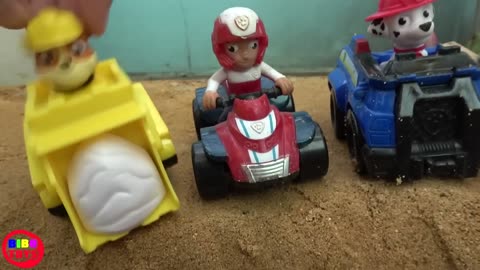 Paw Patrol Toys Mountain Vehicle Through Sand Fun Videos