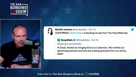 Dan Bongino drops SimpliSafe after they fell for Antifa disinfo and boycotted TPM