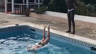 Collab copyright protection - guy throws girl pool faceplant