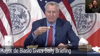 You Can't Unsee This: DeBlasio Moans While Eating Burger to Bribe New Yorkers to Get Vaccine