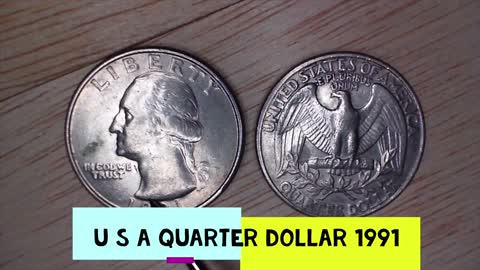U S A QUARTER DOLLAR 1991 _ beautiful collectible - currency value 22.00$