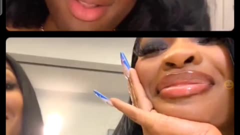 Yung Miami and the girl jt from the group city girls on Instagram Live