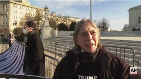 Anti-Trump Protester on Supreme Court Steps Says If Trump Wins 'He May Never Leave Office!'