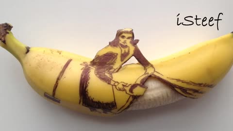 A Banksy Inspired Cleaning Lady Banana by iSteef!