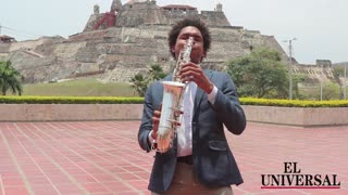 Marlon Geles y el saxofón que lo hace brillar