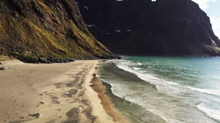 Beautiful Secluded Beach in Norway Captured via Drone