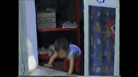Angry toddler can't get through door