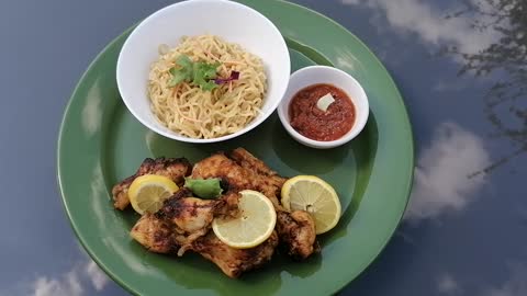 Grilled Chicken and Noodles Nigeria Style