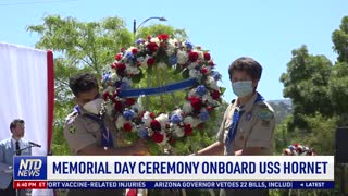 Hundreds Attend Memorial Day Ceremony Onboard USS Hornet in California