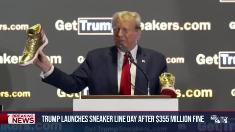 Trump promotes sneaker line after ordered to pay more than $350 million in civil fraud trial