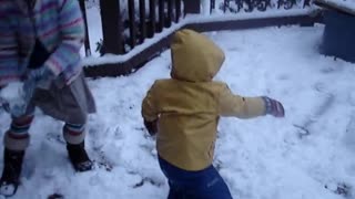 Toddler in snow