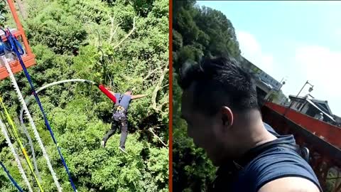 Bungee jump at Nara Shrine Japan!! First time EVER!!