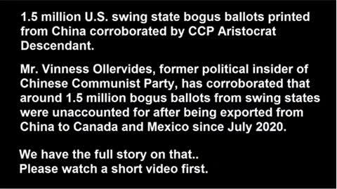 1.5 MILLION " Fake 2020 Ballots Printed from China