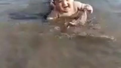 baby swimming!