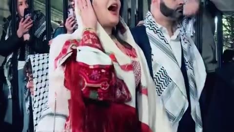 Palestine activist comes from her wedding to support Columbia university