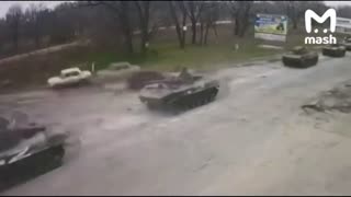 Russian forces Invade Ukraine, but still somehow following traffic rules
