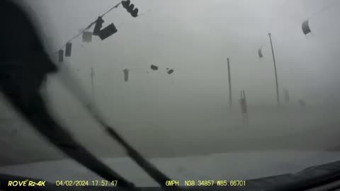 Dashcam captures Indiana motorist's harrowing encounter as tornado flips car over