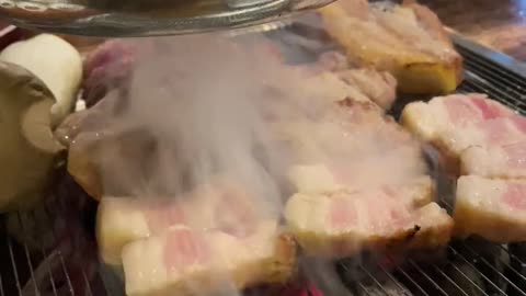 Korean food jeju island black pork