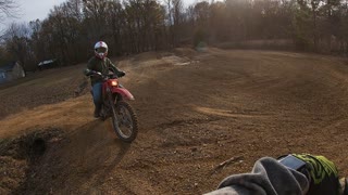 Father and son riding