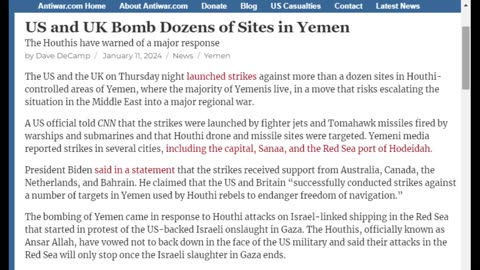 Biden Takes America to War With Yemen: COI #527