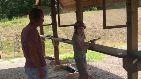 Dad and his kids on the Range