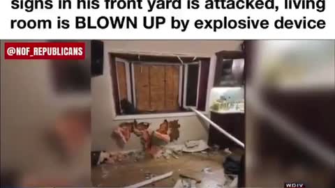 Man with TRUMP sign in yard was attacked with explosive