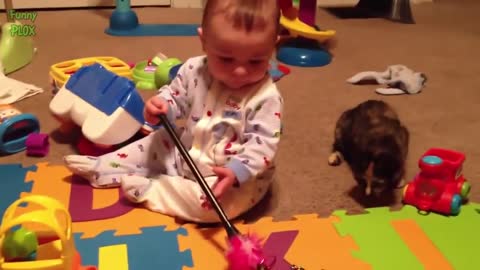 Kittens and Babies Playing Together - Compilation